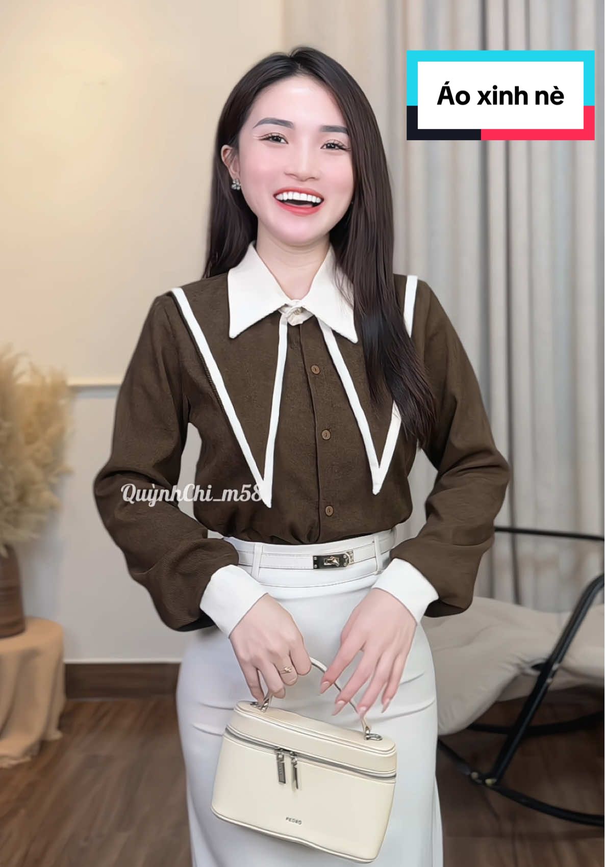 Áo sơ mi Nhung phối cổ đẹp đi làm đi học đi chơi đều xinh nha ##aosomi ##aosomikieu ##aoxinh ##aosangchanh 