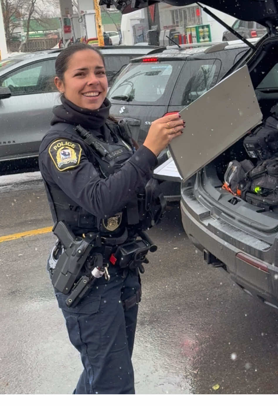Officers who love what they do wear their happiness proudly, and it shows in every smile #qcpolice #policeoftiktok #lawenforcement #cops #police 