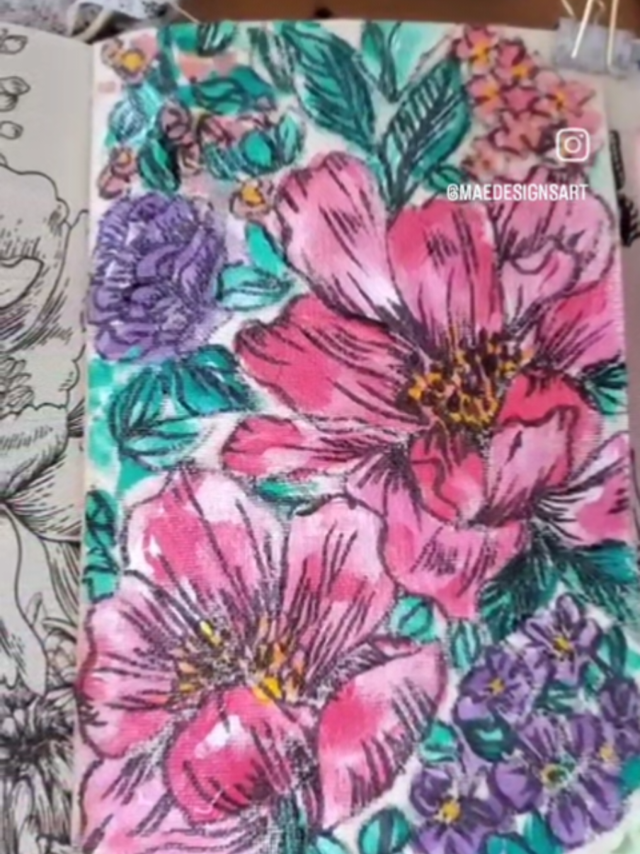 I love adding ink to my drawings.  #ink #flowers #drawing #painting #okc 