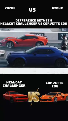 Hellcat challenger vs Corvette Z06  #dragrace #compare #viralvideo #vs #fyp 