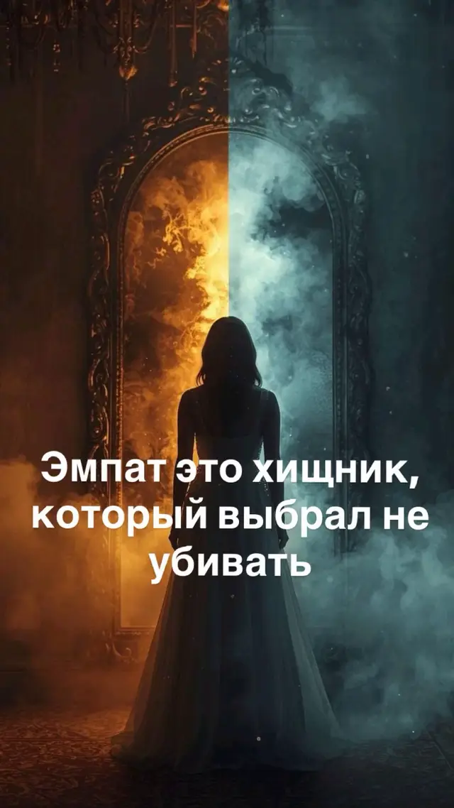 Эмпат выбирает тех, кто звучит тише остальных. Не потому что он слабый а потому что он хочет жить. Эмпат это человек, который никогда не отдыхает. Пока другие приходят домой и выключаются, эмпат включает анализ: кто что имел в виду, у кого болит душа, кто скрывает нервный срыв, кто кричит внутри, хотя внешне улыбается. Он не может просто ничего не чувствовать. Даже если хочет. Эмпатия это не выбор. Это биология + психика + тип нервной системы, которая работает сильнее, чем должна. Эмпат это человек без эмоционального фильтра. У него нет стены, только открытая дверь. Эмпат это человек, которого боятся. Не вслух. Не прямо. Но многие люди чувствуют на инстинктивном уровне:рядом с этим человеком невозможно скрыть своё уродство. Эмпат не осуждает но он видит. И видимость пугает тех, кто привык жить в собственной лжи. Поэтому эмпатов часто обвиняют: Ты слишком чувствительный, Ты всё прилумываешь Ты преувеличиваешь. Людям проще назвать эмпата странным, чем признать, что он чувствует то, что они прячут. Настоящая опасность когда эмпат перестаёт быть добрым. Когда он устаёт быть опорой. Когда он больше не может переваривать чужие эмоции. Когда он понимает, что никто никогда не поймёт глубину его внутренней нагрузки. Тогда эмпат становится холодным не потому, что испорченный. А потому что это единственный способ выжить без разрушения себя. Это не жестокость. Это самооборона. И самый опасный человек не социопат. Самый опасный бывший эмпат, который разучился чувствовать. Он знает, как устроена чужая психика. Он знает, куда бить. Он знает, что словами можно создавать реальность. Но больше не чувствует ничего, что удерживало его от силы. Эмпатия это не мягкость. Эмпатия это не мягкость. Это сверхчувствительный радар, который работает всегда: в любви, в конфликте, в жизни. Эмпат это человек, которому дали способность видеть мир глубже, чем он был готов. Он живёт между двумя огнями: чужая боль, которую он не просил чувствовать; и своя сила, которую он боится применить. И если вы думаете, что эмпаты слабые, добрые и ранимые...Ошибаетесь. Эмпат это хищник, который выбрал не убивать. И каждый день он платит за это ценой собственной тишины. Эмпат выбирает тех, кто звучит тише остальных. Не потому что он слабый а потому что он хочет жить. Эмпат это человек, который никогда не отдыхает. Пока другие приходят домой и выключаются, эмпат включает анализ: кто что имел в виду, у кого болит душа, кто скрывает нервный срыв, кто кричит внутри, хотя внешне улыбается. Он не может просто ничего не чувствовать. Даже если хочет. Эмпатия это не выбор. Это биология + психика + тип нервной системы, которая работает сильнее, чем должна. Эмпат это человек без эмоционального фильтра. У него нет стены, только открытая дверь. Эмпат это человек, которого боятся. Не вслух. Не прямо. Но многие люди чувствуют на инстинктивном уровне:рядом с этим человеком невозможно скрыть своё уродство. Эмпат не осуждает но он видит. И видимость пугает тех, кто привык жить в собственной лжи. Пока другие живут в своих иллюзиях, эмпат ловит то, что действительно происходит. Он ощущает вибрации фальши раньше, чем услышит слова. Он понимает чужие намерения раньше, чем человек сам себе признается в них. Эмпат это тот, кому невозможно врать. Не потому что он умный. А потому что он ощущает не слова а колебания эмоций. Для него ложь как громкий фальшивый аккорд в тишине. Из-за такой ясности он всегда неудобный. И поэтому часто остаётся один. Эмпат не ищет любовь он ищет тишину. Ему не нужны яркие эмоции других. Он сам буря. Ему не нужны чужие срочно поговори со мной. Он и так в режиме сканера То, что обычные люди называют химией, сильным притяжением, эмпату часто кажется шумом. Он ищет рядом человека, с которым не нужно напрягаться, считывать, спасать, объяснять, держать чужие раны руками.