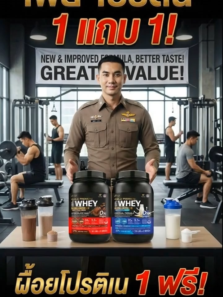 ผู้ชายก็ต้องหุ่นดี! เวย์โปรตีน 1 แถม 1 คละรสได้เลย สูตรใหม่ อร่อยคุ้ม สั่งด่วน! #เวย์โปรตีน #โปรตีน #สร้างกล้าม #ฟิตหุ่น #ผู้ชายดูแลตัวเอง