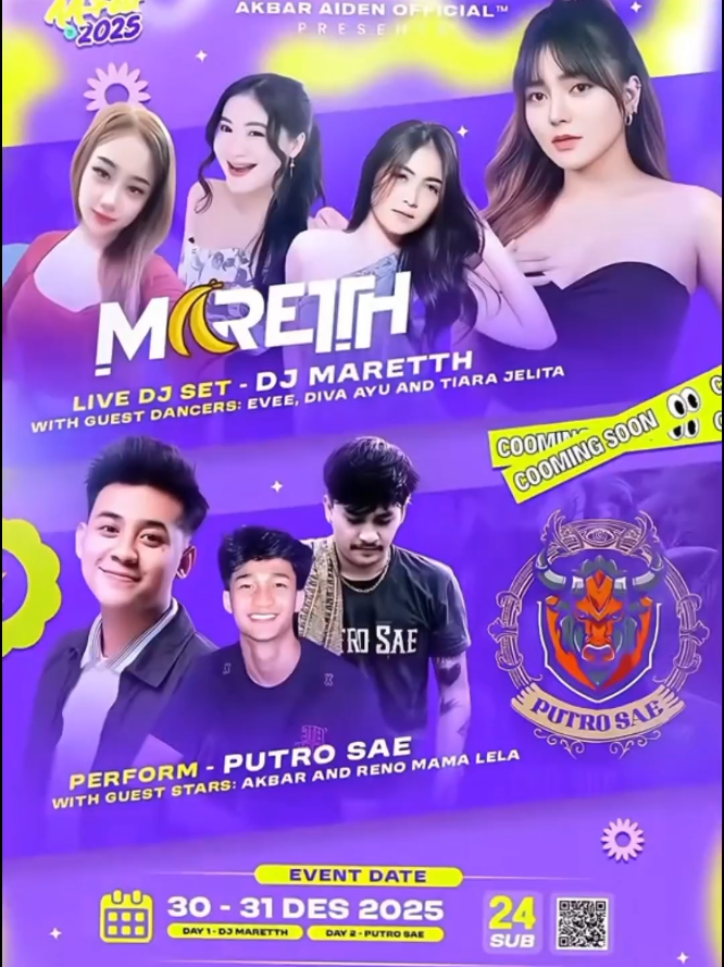Bersama DJ Mareth , with Guest Dancers : Eve,  Diva Ayu , Tiara Jelita Perform Putro Sae, With Guest Star : Akbar , Reno Mama Lela, Bersama BRC Audio di Lapangan Kunir Kidul Lumajang  #brcaudiolumajang #tiarajelita #djmaretth #eve #divaayu 