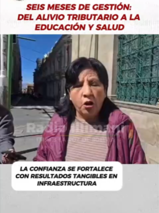 SEIS MESES DE GESTIÓN: DEL ALIVIO TRIBUTARIO A LA EDUCACIÓN Y SALUD LA CONFIANZA SE FORTALECE CON RESULTADOS TANGIBLES EN INFRAESTRUCTURA Diputada Claudia Bilbao señala que el Presidente Rodrigo Paz encara una nueva etapa de gobierno tras seis meses. Con proyectos de carreteras, enlosetados y mejoras en escuelas, además del alivio tributario que benefició a más de un millón de bolivianos, se espera que los nuevos ministros refuercen la gestión en educación y salud, priorizando la comunicación y transparencia hacia la ciudadanía. #Bolivia #viral #RodrigoPaz #Gobierno #SiempreBolivia #RadioIllimani